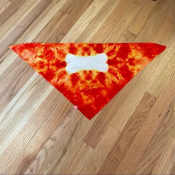 Tie dye bandana neckerchief fire sky with bone - Picture 2 of 5
